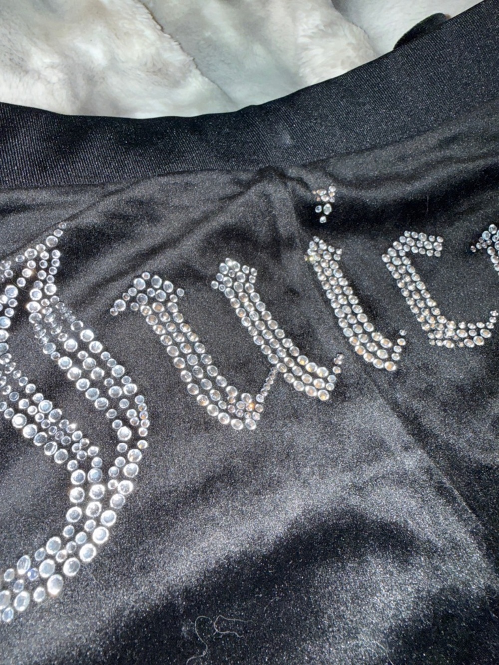 Juicy Couture Black Velour Rhinestone Logo Hoodie and Pant Set - Picture 7 of 7